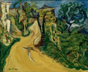 Ch. Soutine, Figura blu (Strada in salita a Cagnes)